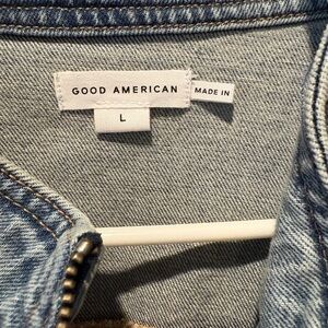 Good American Light Blue Bomber Jacket